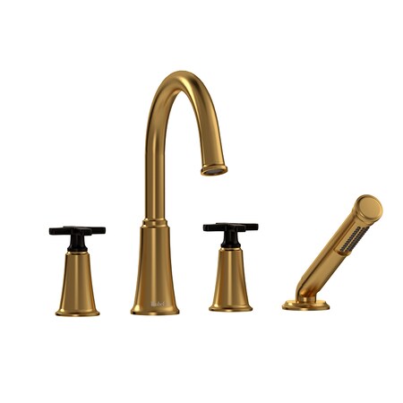 Riobel 4-Piece Deck-Mount Tub Filler With Hand Shower MMRD12XBGBK